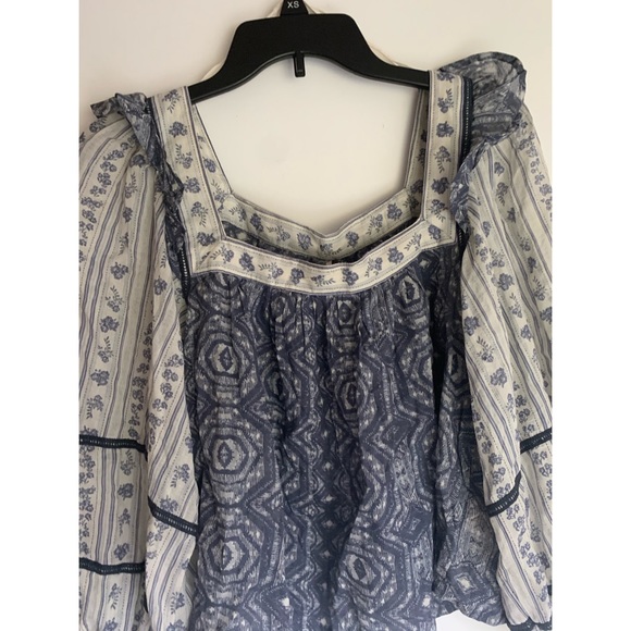 Free People Mixed Print Blouse - Picture 7 of 8